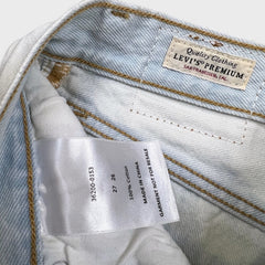 Levi's 501 Jeans Womens 27x26 White Original Fit Straight Light Wash Denim Pants