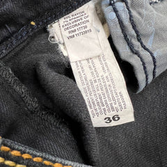 Vintage Y2K True Religion Jeans Mens 36x30 Big T World Tour Dark Wash Flap Pocket Denim Pants