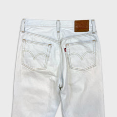 Levi's 501 Jeans Womens 27x26 White Original Fit Straight Light Wash Denim Pants