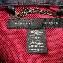 Marc by Marc Jacobs Jacket Mens Medium Blue Full Zip Plaid Windbreaker Bomber
