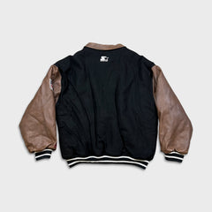 Vintage 90s Pro Line Starter San Francisco 49ers Leather Jacket Mens XL Black NFL Football Letterman Varsity