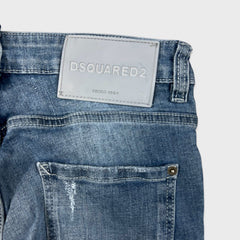 Dsquared2 Jeans Mens 30x27 Blue Distressed Slim Taper Straight Medium Wash Denim Pants
