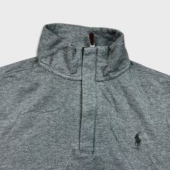 Polo Ralph Lauren Sweatshirt Mens Medium Gray Pony 1/4 Zip Pullover