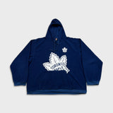 Vintage 90s Toronto Maple Leafs Fleece Mens Medium Blue Hockey NHL Pullover Jacket