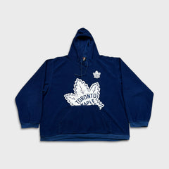Vintage 90s Toronto Maple Leafs Fleece Mens Medium Blue Hockey NHL Pullover Jacket