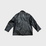 Vintage 90s Oakwood Classic Genuine Leather Jacket Mens Large Black Thinsulate Insulated