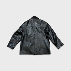 Vintage 90s Oakwood Classic Genuine Leather Jacket Mens Large Black Thinsulate Insulated