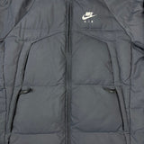 Vintage Y2K Nike Air Jacket Mens Large Gray Sportswear Spell Out Swoosh Full Zip Puffer Coat
