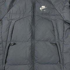 Vintage Y2K Nike Air Jacket Mens Large Gray Sportswear Spell Out Swoosh Full Zip Puffer Coat
