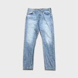 Levi's 501 S Jeans Womens 28x28 Blue Skinny Taper Leg Light Wash Faded Denim