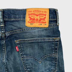 Levi's 505 Jeans Mens 30x28 Blue Regular Fit Straight Leg Dark Wash Denim Pants