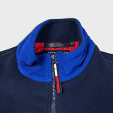 Vintage Y2K Tommy Hilfiger Fleece Mens Medium Blue Flag Pullover Full Zip Jacket