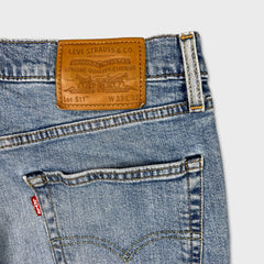 Levi's 511 Jeans Mens 33x32 Blue Slim Fit Mid Rise Light Wash Faded Denim Pants