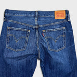 Levi's 501 T Jeans Mens 32x28 Blue Taper Fit Distressed Dark Wash Denim Pants