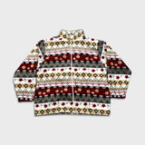 Alfred Dunner Fleece Womens Large White Floral Full Zip Jacket