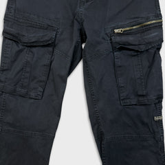 G-Star Raw Pants Mens 34x32 Black Straight Fit Casual Utility Cargo Trousers