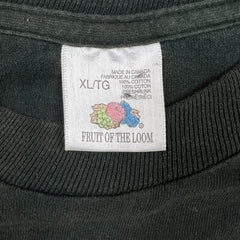 Vintage 90s Fruit of The Loom Blank T Shirt Mens XL Black Single Stitched Tee