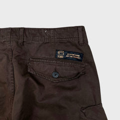 G-Star Raw 3301 Pants Mens 36x30 Brown 3D Straight Relaxed Utility Cargo Trouser