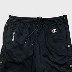Vintage 90s Champion Track Pants Mens Medium Black USA Tear Away Athletic Jogger