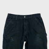 Carhartt B11 Pants Mens 34x27 Black Loose Fit Washed Duck Workwear Dungaree