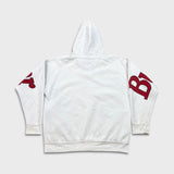 Vintage 90s Budweiser Hoodie Mens Medium White King of Beer Hooded Sweater