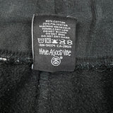 Stussy Worldwide Sweatpants Mens Large Black Faded Taper Leg Fleece Jogger
