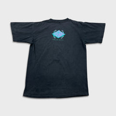 Vintage 90s Volleyball T Shirt Mens Small Black Single Stitch Faded Sports Tee