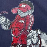 Vintage 90s School Of Hard Knocks Long Sleeve Tee Mens 2XL Blue USA Bulldog Shirt