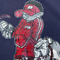 Vintage 90s School Of Hard Knocks Long Sleeve Tee Mens 2XL Blue USA Bulldog Shirt
