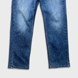 Levi's 505 Jeans Mens 36x32 Blue Regular Fit Straight Leg Dark Wash Stretch Denim Pants