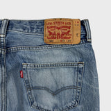 Levi's 501 Jeans Mens 34x30 Blue Original Fit Straight Distress Medium Wash Denim Pants