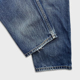 Levi's 505 Jeans Mens 34x30 Blue Regular Fit Straight Leg Distress Dark Wash Pants