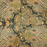 Vintage 90s Anchor Blue Batik Shirt Mens Large Yellow Paisley Floral Rayon Hawaiian Button Up