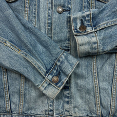 Levi's Strauss Signature Denim Jacket Mens Medium Blue Light Wash Faded Trucker