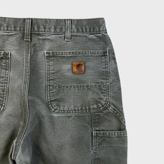 Carhartt Pants Mens 32x29 Green Original Dungaree Fit Workwear Distress Carpenter