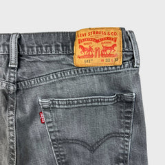 Levi's 541 Jeans Mens 32x29 Grey Athletic Taper Faded Stone Wash Denim Pants