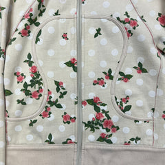 Lululemon Scuba Hoodie Womens Small Beige AOP Full Zip Floral Hooded Sweatshirt