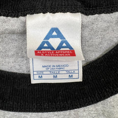 Vintage Y2K Alstyle Blank Ringer T Shirt Mens Medium Gray Short Sleeve Tee