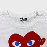 Comme des Garcons Play T Shirt Mens XS White CDG Play Heart Short Sleeve Tee
