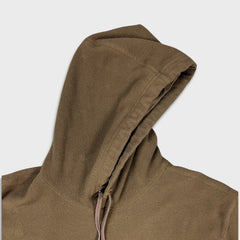 Vintage Y2K Gap Fleece Mens Medium Brown Spell Out Outdoor Hooded Pullover Jacket