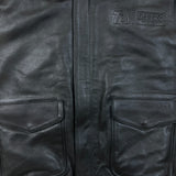 Vintage Y2K Ultra One Platinum TA Petro Leather Jacket Mens Medium Black A2 Flight Bomber