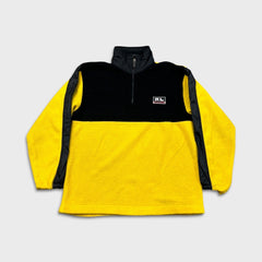 Vintage 90s Ralph Lauren Polo Sport Fleece Mens Medium Yellow 1/4 Zip Outdoor Pullover Jacket