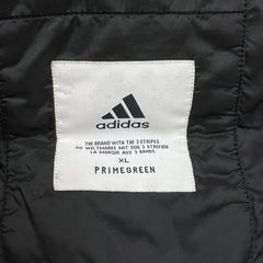 Adidas Puffer Down Vest Mens XL Black Essentials 3 Stripe Full Zip Outdoor Jacket