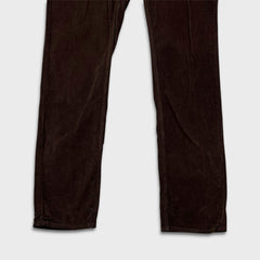 Hugo Boss Rice Slim Fit Pants Mens 32x32 Brown Stretch Corduroy Casual Trouser
