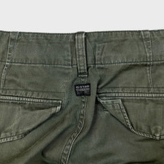 G-Star Raw Pants Mens 34x29 Green Rovic Zip 3D Tapered Cuff Utility Cargo Trouser