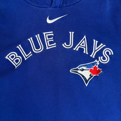 Nike Toronto Blue Jays Hoodie Mens Large Blue Center Swoosh MLB Baseball Sweater