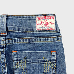 Vintage Y2K True Religion Sammy Jeans Womens 28x32 Blue Low Rise Flare Leg Bootcut Denim Pants