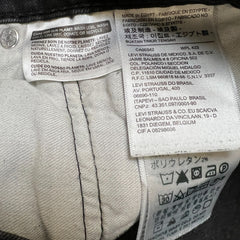 Levi's 512 Jeans Mens 36x32 Black Slim Taper Leg Dark Wash Mid Rise Stretch Denim Pants