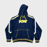 Vintage 90s Pony Hoodie Men XL Blue Embroidered Logo Thrashed Hooded Sweater