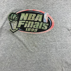 Vintage 1999 NBA Finals T Shirt Mens Large Gray Basketball Sports Graphic Tee
